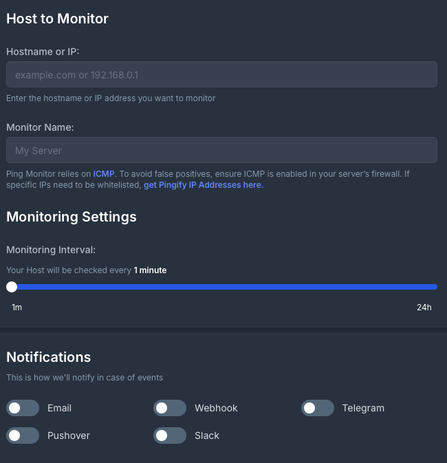 Ping Monitoring Setup